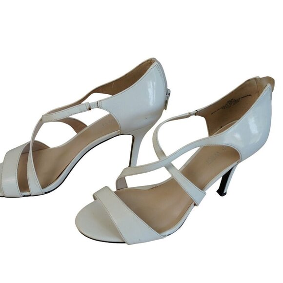 Nine‎ West Aubreyo Strap White Patent Stilettos Heels Size 8.5 - Picture 5 of 9